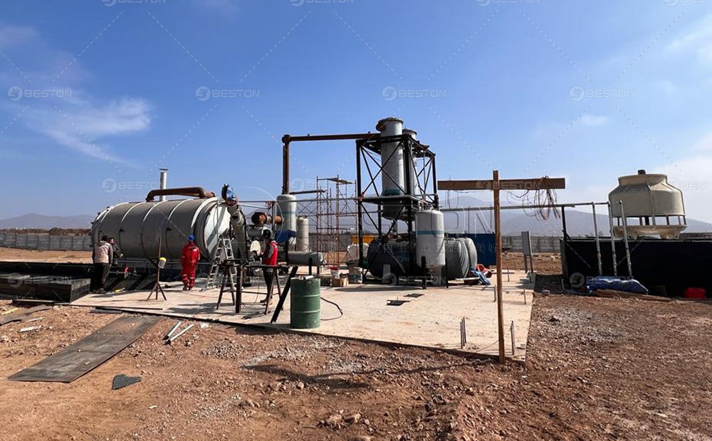 智利廢輪胎煉油設(shè)備安裝