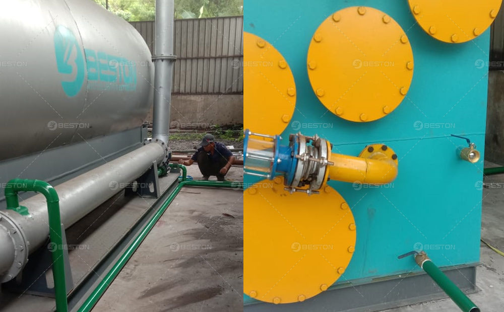 印尼廢輪胎煉油設(shè)備安裝